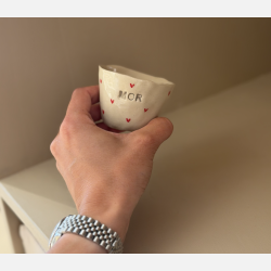 Keramik Kop Espresso - Mor m. Sm� R�de Hjerter