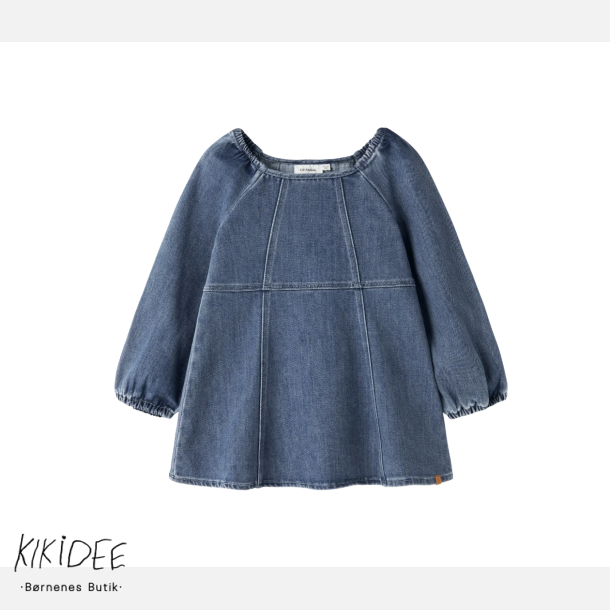 Lil' Atelier Mini Bello Denim Kjole - Dark Blue Denim