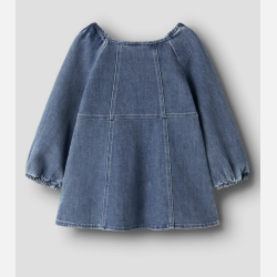 Lil' Atelier Mini Bello Denim Kjole - Dark Blue Denim