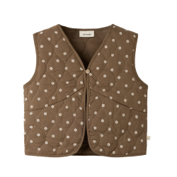 Lil' Atelier Mini Hulla Vest - Teak m. Blomste r