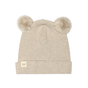 Mp Helsinki Beanie m. Pompons - Beige melange 
