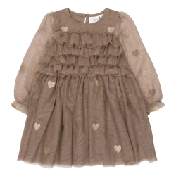 The New Yna Lang�rmet Mesh Kjole - Taupe Gray 