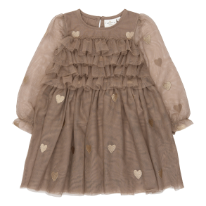 The New Yna Lang�rmet Mesh Kjole - Taupe Gray 