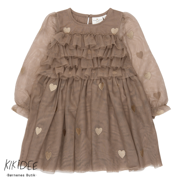 The New Yna Lang�rmet Mesh Kjole - Taupe Gray 