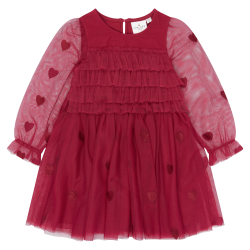 The New Yna Lang�rmet Mesh Kjole - Rio Red