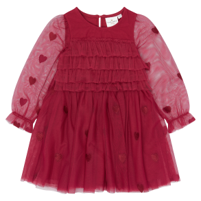 The New Yna Lang�rmet Mesh Kjole - Rio Red