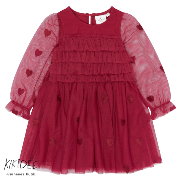 The New Yna Lang�rmet Mesh Kjole - Rio Red
