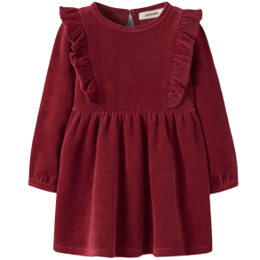 Lil' Atelier Velour Kjole - Biking Red