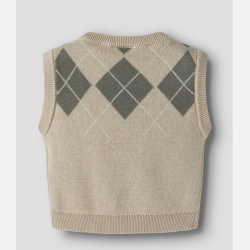 Lil' Atelier Ronan Strik Vest - White Pepper