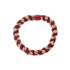 By Str Flettet Hrelastik - Multi Bordeaux/Rosa Glitter