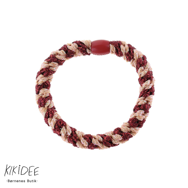 By Str Flettet Hrelastik - Multi Bordeaux/Rosa Glitter