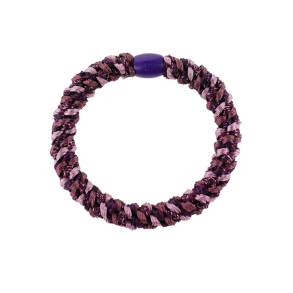 By Str Flettet Hrelastik - Multi Bordeaux/Rosa Glitter