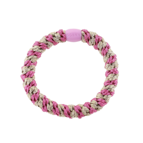 By Str Flettet Hrelastik - Multi Pink/Beige Glitter
