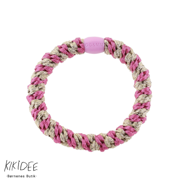 By Str Flettet Hrelastik - Multi Pink/Beige Glitter