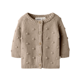 Lil' Atelier Strik Cardigan - Oxford tan