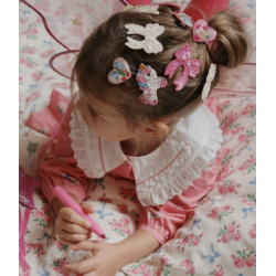 Konges Sljd 2-pak Sequin Hrklips - rapture rose