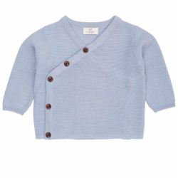 Copenhagen Colors Cross-over Cardigan - Dusty blue 