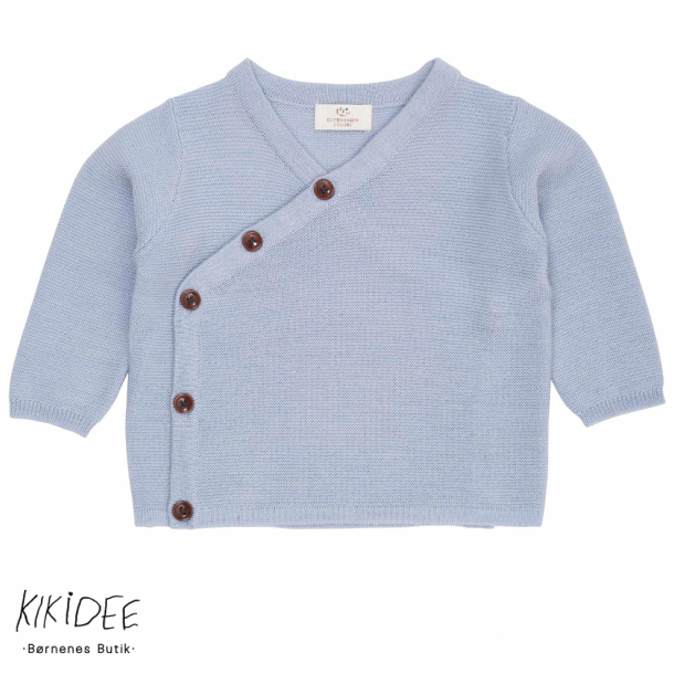 Copenhagen Colors Cross-over Cardigan - Dusty blue 