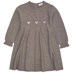 Copenhagen Colors Cable Kjole m. Hjerter - Natural melange 