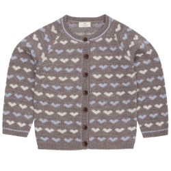 Copenhagen Colors Merino Hjerte Cardigan - Blue Comb
