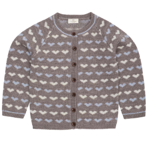 Copenhagen Colors Merino Hjerte Cardigan - Blue Comb