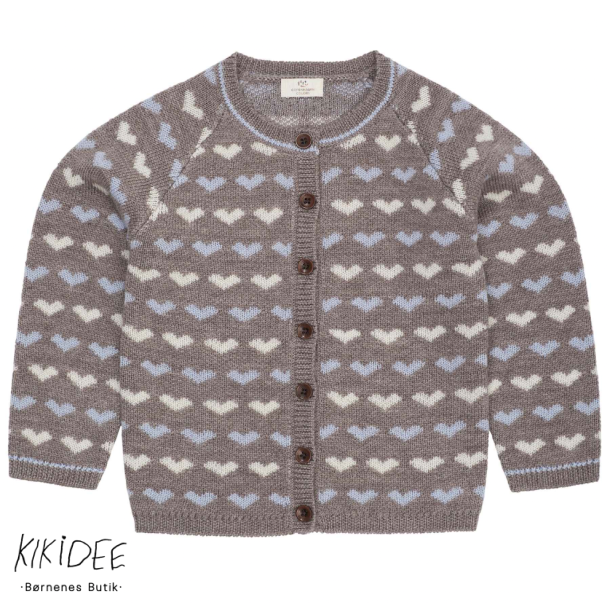 Copenhagen Colors Merino Hjerte Cardigan - Blue Comb