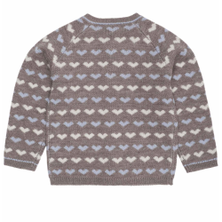 Copenhagen Colors Merino Hjerte Cardigan - Blue Comb