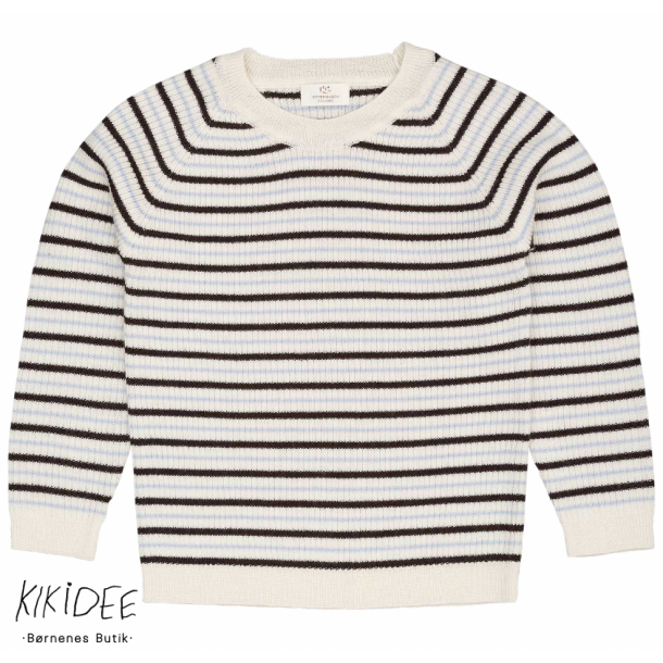 Copenhagen Colors Merino Rib Bluse - Blue combo