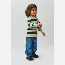 The New Robbie Sweatshirt - Deep Teal Striped