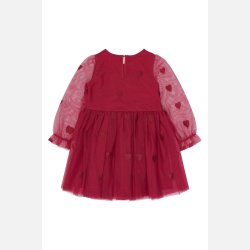 The New Yna Lang�rmet Mesh Kjole - Rio Red