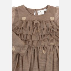 The New Yna Lang�rmet Mesh Kjole - Taupe Gray 