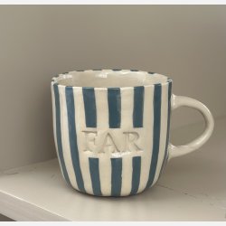 Keramik Kop - Far m. Tyk Stribe - Grn