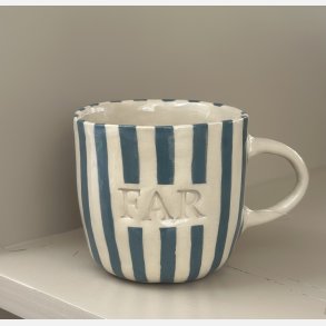 Keramik Kop - Far m. Tyk Stribe - Grn