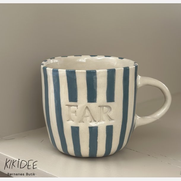 Keramik Kop - Far m. Tyk Stribe - Grn