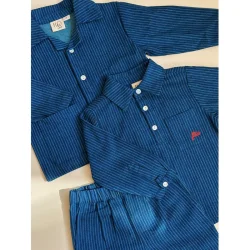 Flss Willy PJ Skjorte - Indigo stripe  