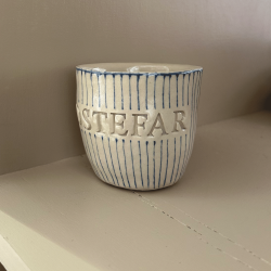 Keramik Kop - Bedstefar m. Tynd Bl Strib u. Hank 