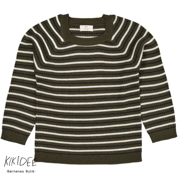 Copenhagen Colors Merino Bluse - Forrest green combi 