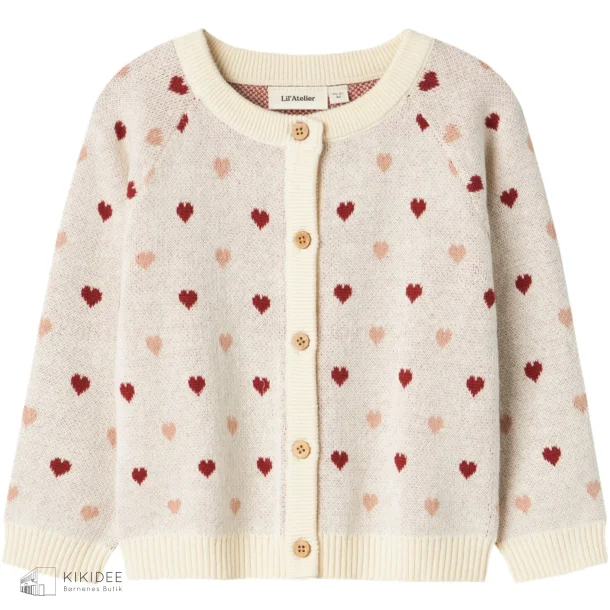 Lil' Atelier Saran Hjerte Cardigan - Turtledove 