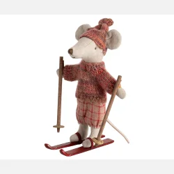 Maileg Vintermus m. Ski - Storesster  