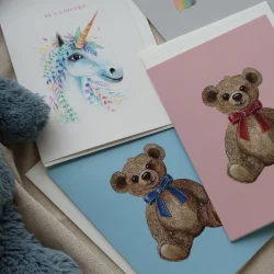 All By Voss Blue Bow Teddy Kort - A6