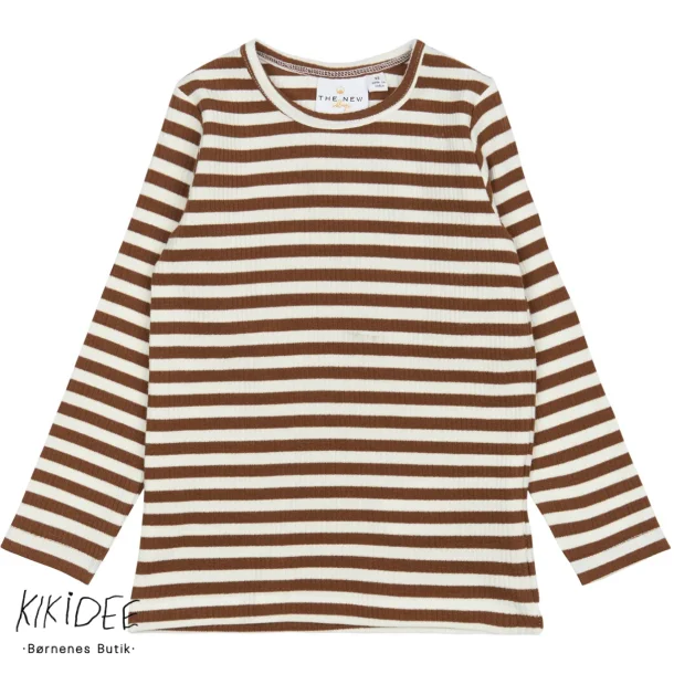 The New Fro Rib Bluse - Toffee striped 