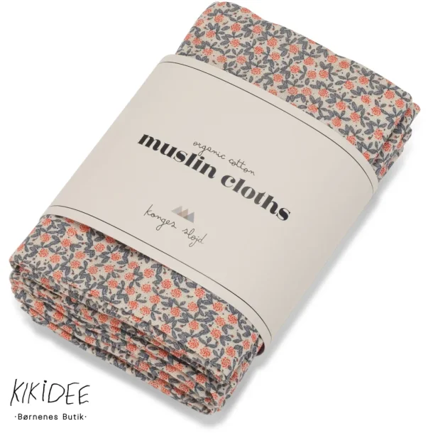 Konges Sljd 3.pak Muslin stofbleer - Fleur de glace