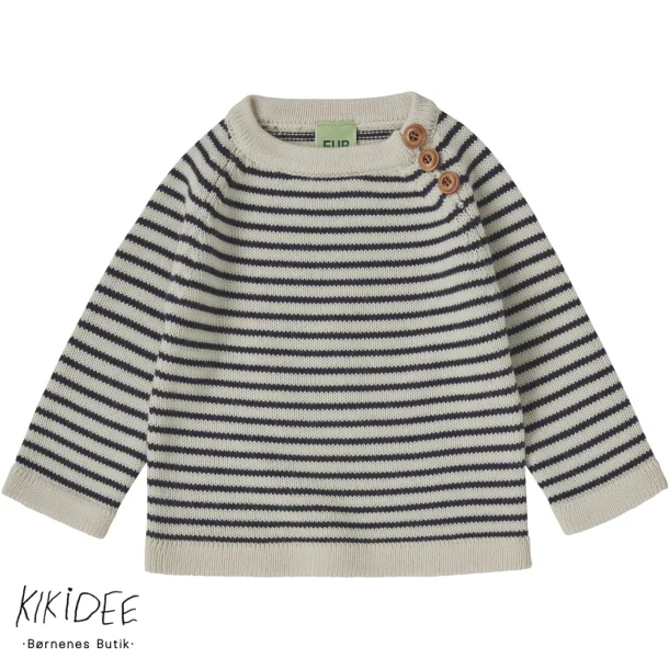 FUB Sweater - Ecru/dark navy 