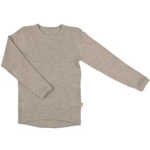 Joha Uld Rib Bluse - Sesame melange