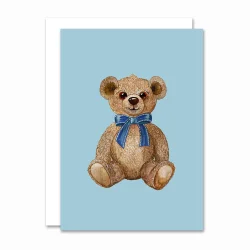 All By Voss Blue Bow Teddy Kort - A6