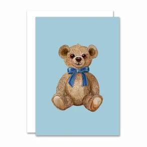 All By Voss Blue Bow Teddy Kort - A6