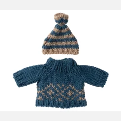  Maileg Strikket Sweater og Hue - Far mus 