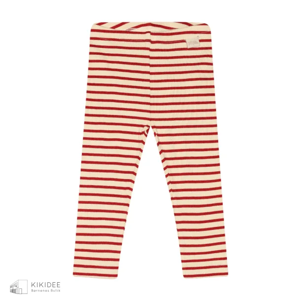 Petit Piao Leggings - Chili pepper/dark off white striped 