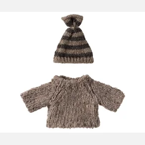 Maileg Strikket Sweater og Hue - Storebror mus